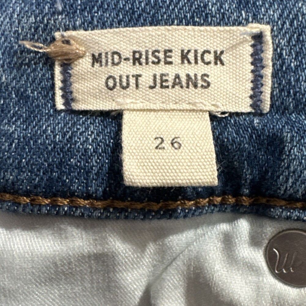 Madewell Kick Out Jeans 26 (26x27) Blue Denim High Mid Stretch Bootcut Womens - Picture 4 of 10